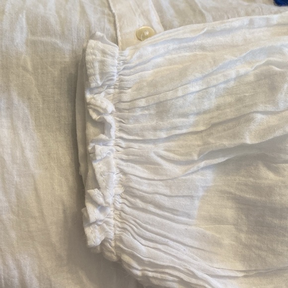 Zara Trafaluc Embroidered Floral Puffy Sleeve Sheer Top - Picture 11 of 11